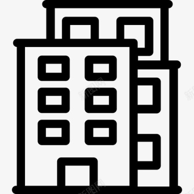 住宅公寓建筑外部图标图标