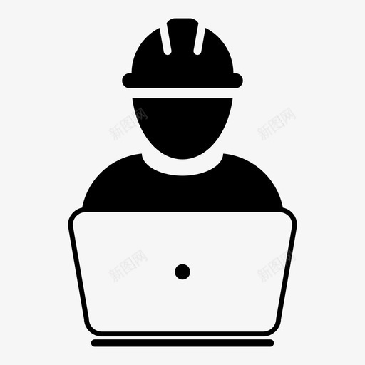 工人计算机建筑图标svg_新图网 https://ixintu.com 办公室 工人 建筑 建筑工人图标业务向量样式26 操作员 用户 计算机