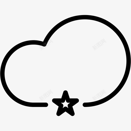 云之星云天气图标svg_新图网 https://ixintu.com 云 云之星 云服务器网络1 天气