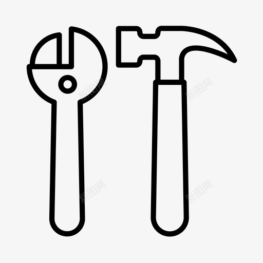 工具建筑工人锤子图标svg_新图网 https://ixintu.com 勤杂工 工具 建筑工人 装修 锤子