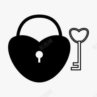 爱情心锁钥匙图标图标