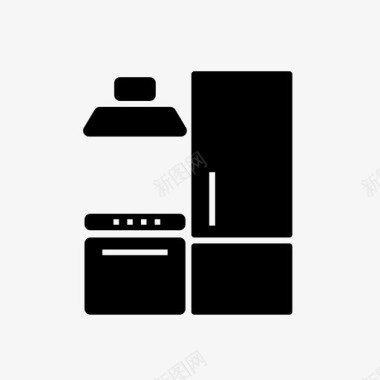 厨房冰箱引擎盖图标图标