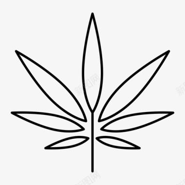 大麻叶大麻药物图标图标