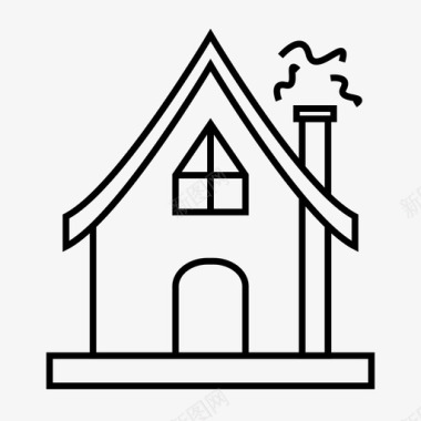 家建筑物烟囱图标图标