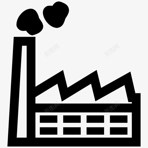 工厂建筑工业图标svg_新图网 https://ixintu.com 制造业 工业 工厂 建筑 烟雾