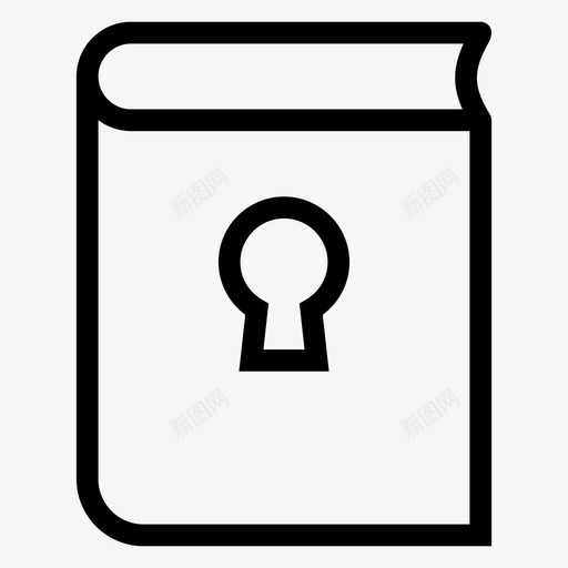 书钥匙孔内容锁图标svg_新图网 https://ixintu.com 书钥匙孔 保护 内容 安全 安全线图标第一卷 锁