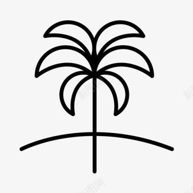 棕榈树植物花园图标图标