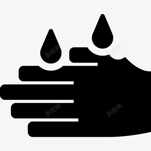 手和水滴手势科学图标svg_新图网 https://ixintu.com 手势 手和水滴 科学