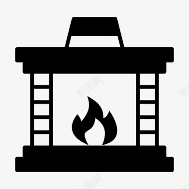 壁炉烟囱暖气图标图标