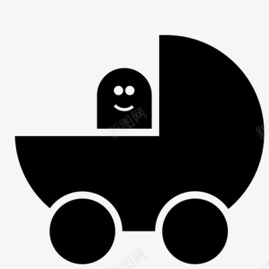婴儿车童车沃斯特家庭图标图标
