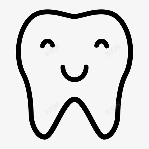 微笑的牙齿牙齿表情图标svg_新图网 https://ixintu.com 卫生 微笑的牙齿 牙齿 白色 表情