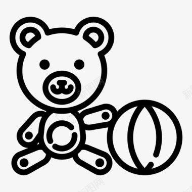 泰迪熊球孩子图标图标