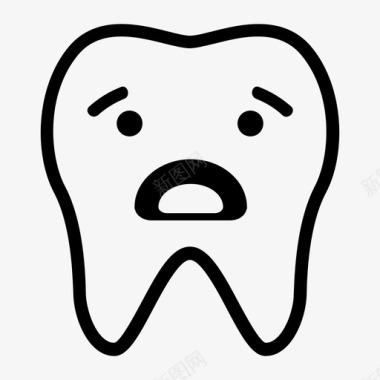 担心牙齿牙齿表情符号图标图标