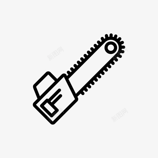 电锯链锯机器图标svg_新图网 https://ixintu.com 工具 木材切割机 机器 电锯 链锯 随机图标集合