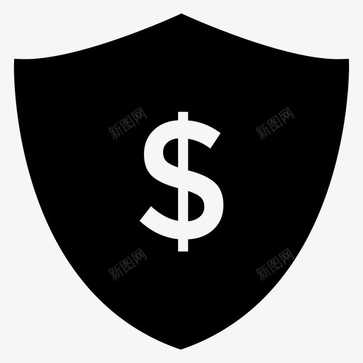 盾美元金融图标svg_新图网 https://ixintu.com 保护 安全 安全标志图标第一卷 盾 美元 金融