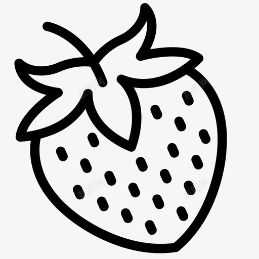 草莓食品水果图标svg_新图网 https://ixintu.com 健康 植物 水果 种子 草莓 食品