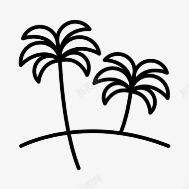 棕榈树海滩户外图标图标