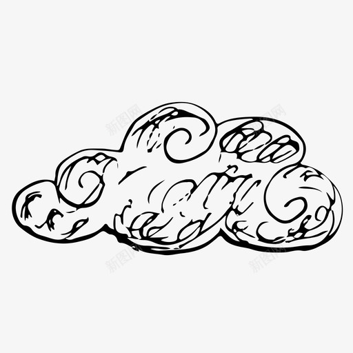 云手绘素描图标svg_新图网 https://ixintu.com 云 天气 天空 手绘 素描