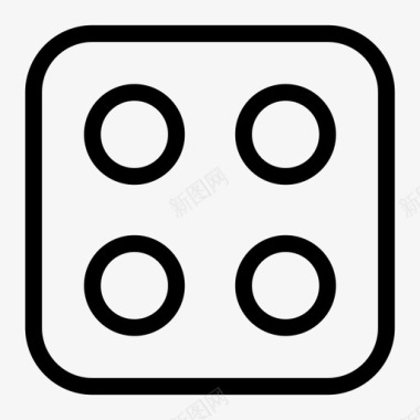 骰子立方体四图标图标