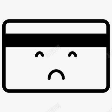 悲伤的信用卡借记卡表情符号图标图标