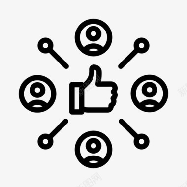 社交媒体网络联盟社区图标图标