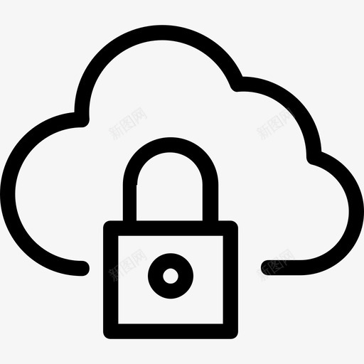 云锁挂锁密码图标svg_新图网 https://ixintu.com 云锁 安全 密码 挂锁 网页设计平滑线条图标 隐私
