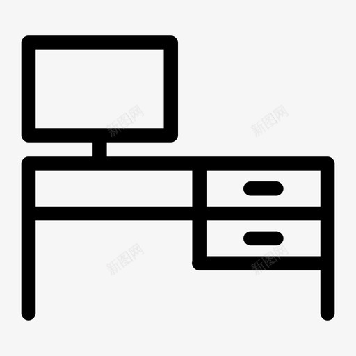 办公桌电脑显示器图标svg_新图网 https://ixintu.com 办公桌 显示器 桌子 电脑