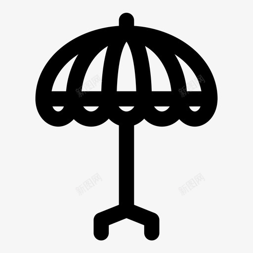 雨伞沙滩户外图标svg_新图网 https://ixintu.com 户外 沙滩 防护 防雨 雨伞