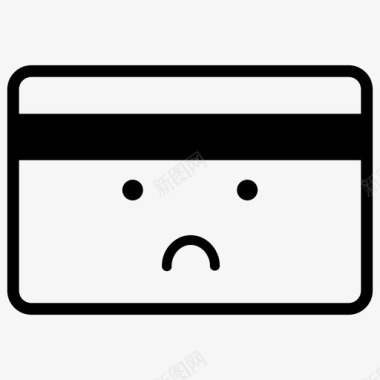 悲伤的信用卡借记卡表情符号图标图标