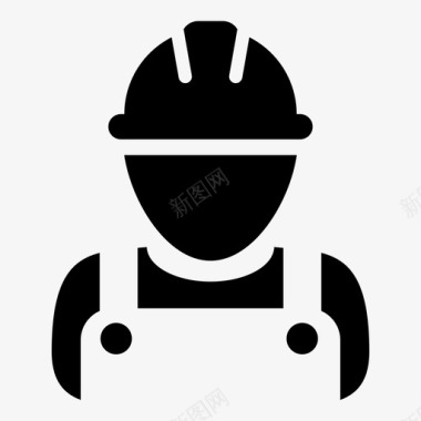 工人建筑承包商图标图标