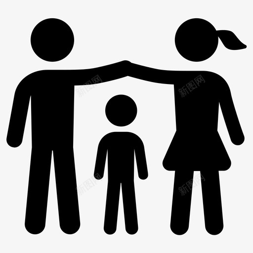 家庭收养关爱的人图标svg_新图网 https://ixintu.com 保护 关爱的人 家庭 收养 父母