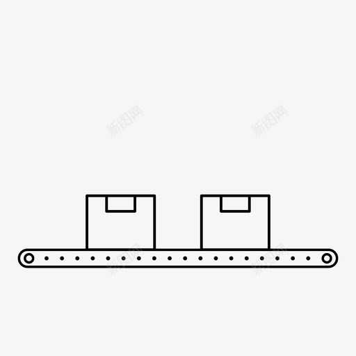 输送带箱盒工厂图标svg_新图网 https://ixintu.com 包装 工厂 生产 箱盒 输送带