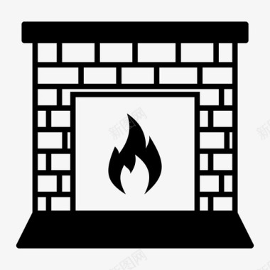 壁炉烟囱暖房图标图标