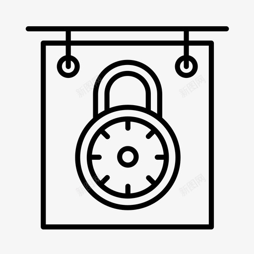 锁银行挂锁图标svg_新图网 https://ixintu.com 保安 保险箱 挂锁 标志 银行 锁