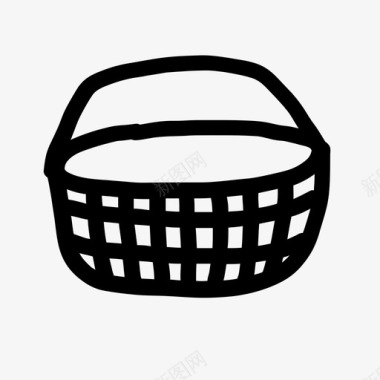 篮子野餐购物篮图标图标