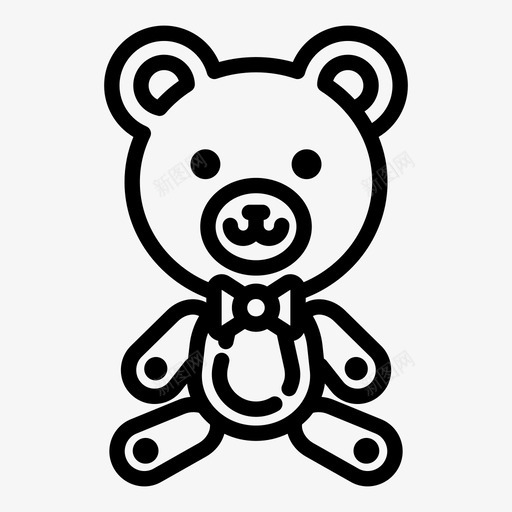 泰迪熊童年礼物图标svg_新图网 https://ixintu.com 泰迪熊 玩具 礼物 童年