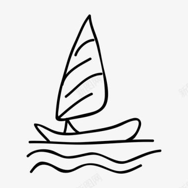 帆船海洋海滨图标图标
