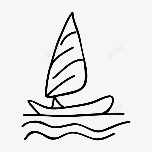 帆船海洋海滨图标svg_新图网 https://ixintu.com 体育 帆船 度假 旅游 海洋 海滨