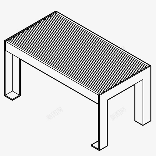 长凳城市家具公园图标svg_新图网 https://ixintu.com 公园 城市家具 城市设计 座位 长凳