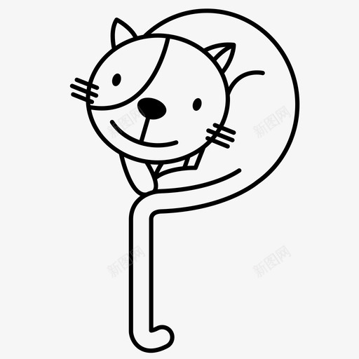 猫p字母表动物图标svg_新图网 https://ixintu.com 动物 可爱 字母 字母表 猫p