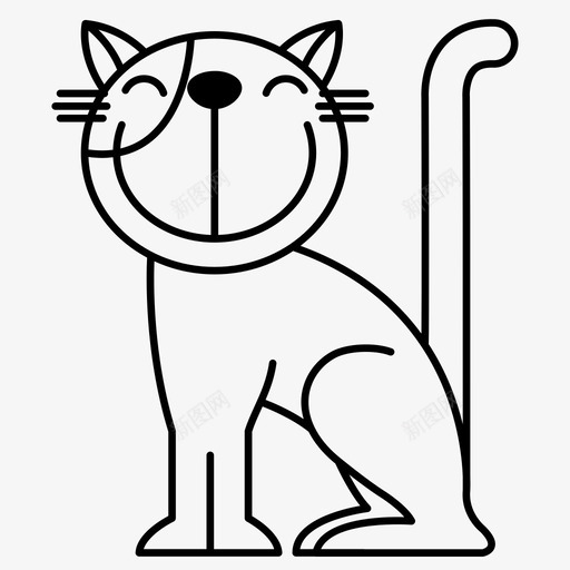 猫n字母表动物图标svg_新图网 https://ixintu.com 动物 可爱 字母 字母表 猫n