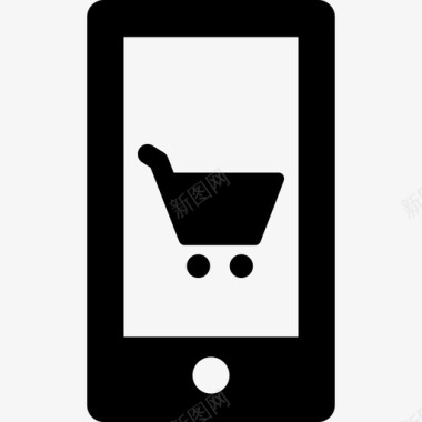 智能手机购物技术电子商务象形图图标图标