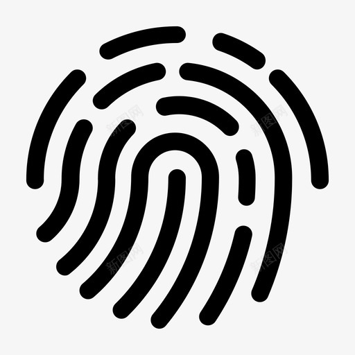 指纹生物识别锁图标svg_新图网 https://ixintu.com 安全 扫描 指纹 生物识别 锁