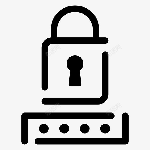 密码保护加密登录图标svg_新图网 https://ixintu.com 加密 密码保护 物联网 登录 网站
