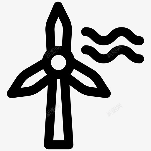风力发电能源农场风能图标svg_新图网 https://ixintu.com 能源农场 风力发电 风能