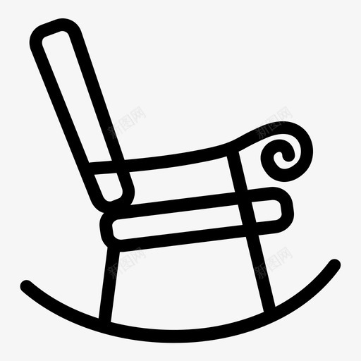 摇椅扶手椅大椅子图标svg_新图网 https://ixintu.com 大椅子 家具 扶手椅 摇椅 旧椅子