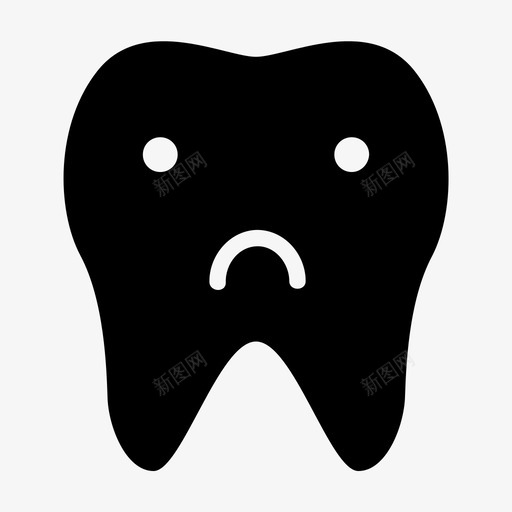 悲伤的牙齿牙齿表情图标svg_新图网 https://ixintu.com 伤害 卫生 悲伤的牙齿 牙齿 表情