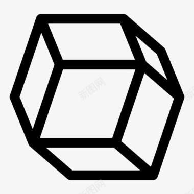 菱形十二面体三维穹顶图标图标