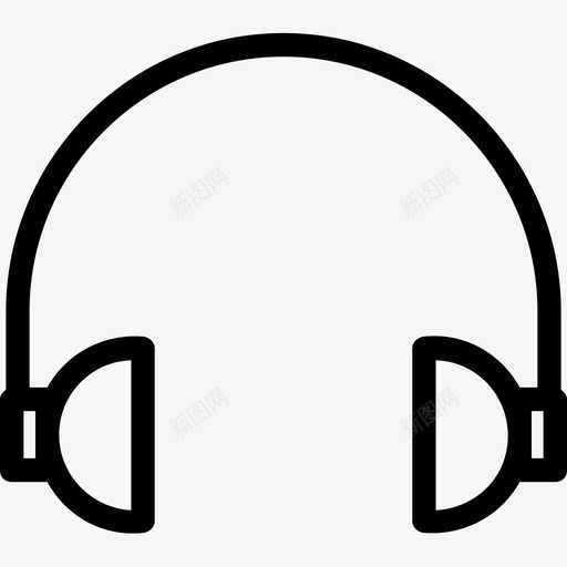 耳机小工具网页平滑线条图标svg_新图网 https://ixintu.com 小工具 网页设计平滑线条图标 耳机