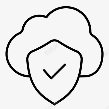 云存储保护复选标记屏蔽图标图标